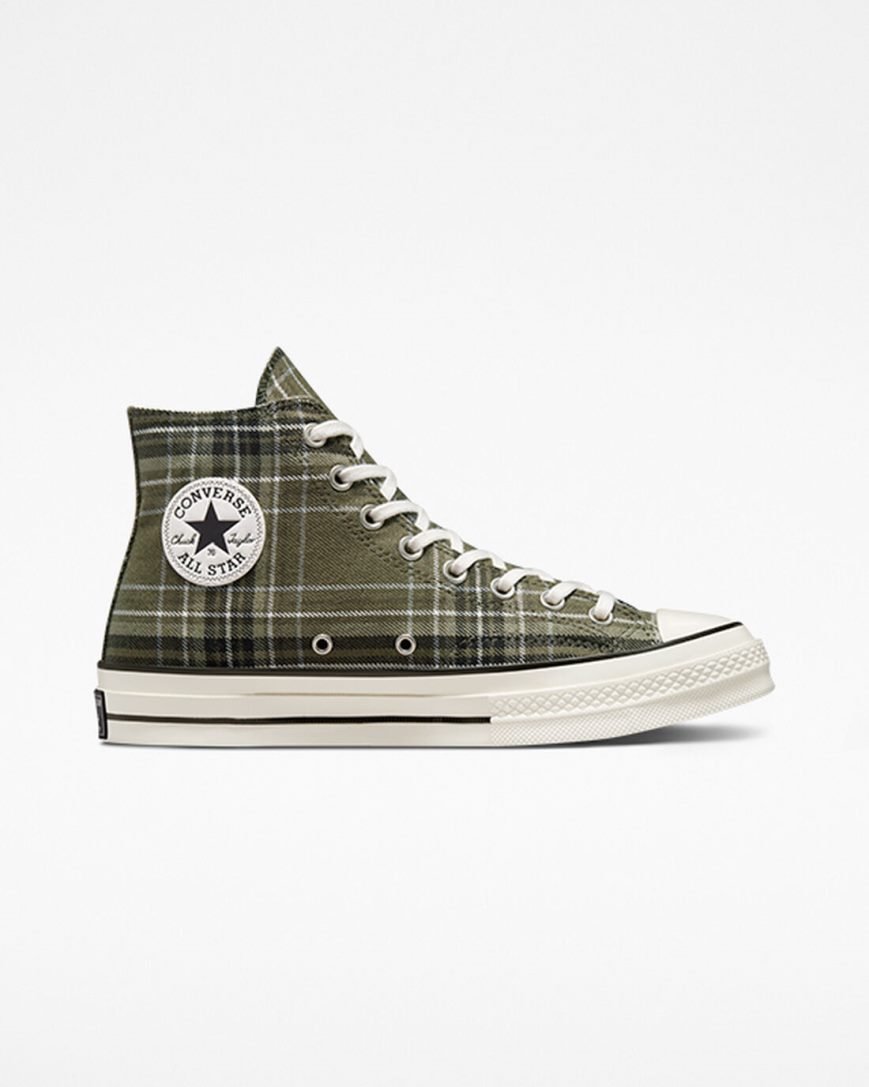 Tenisky Vysoke Converse Chuck 70 Tartan Panske Olivovo Zelená Čierne | SK E11QBR5